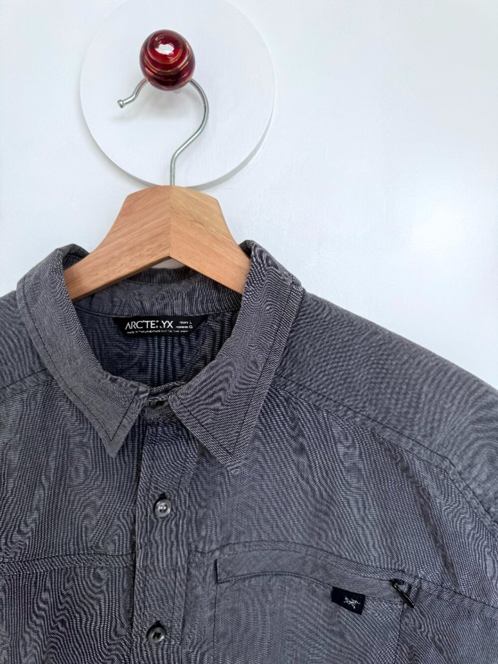 Arc'teryx Skyline Short Sleeve Button Down Shirt Gray Mens Large L Gorpcore